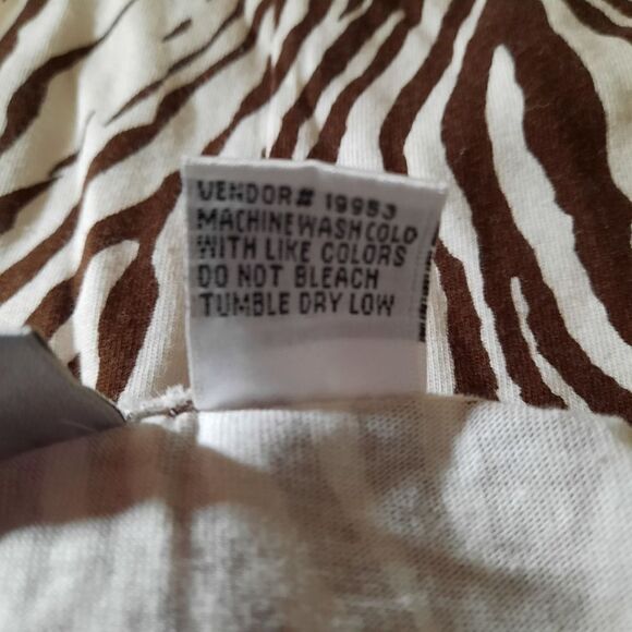 Newport News Dress Ladies Large Zebra Print Short Sleeve Midi - Picture 6 of 6